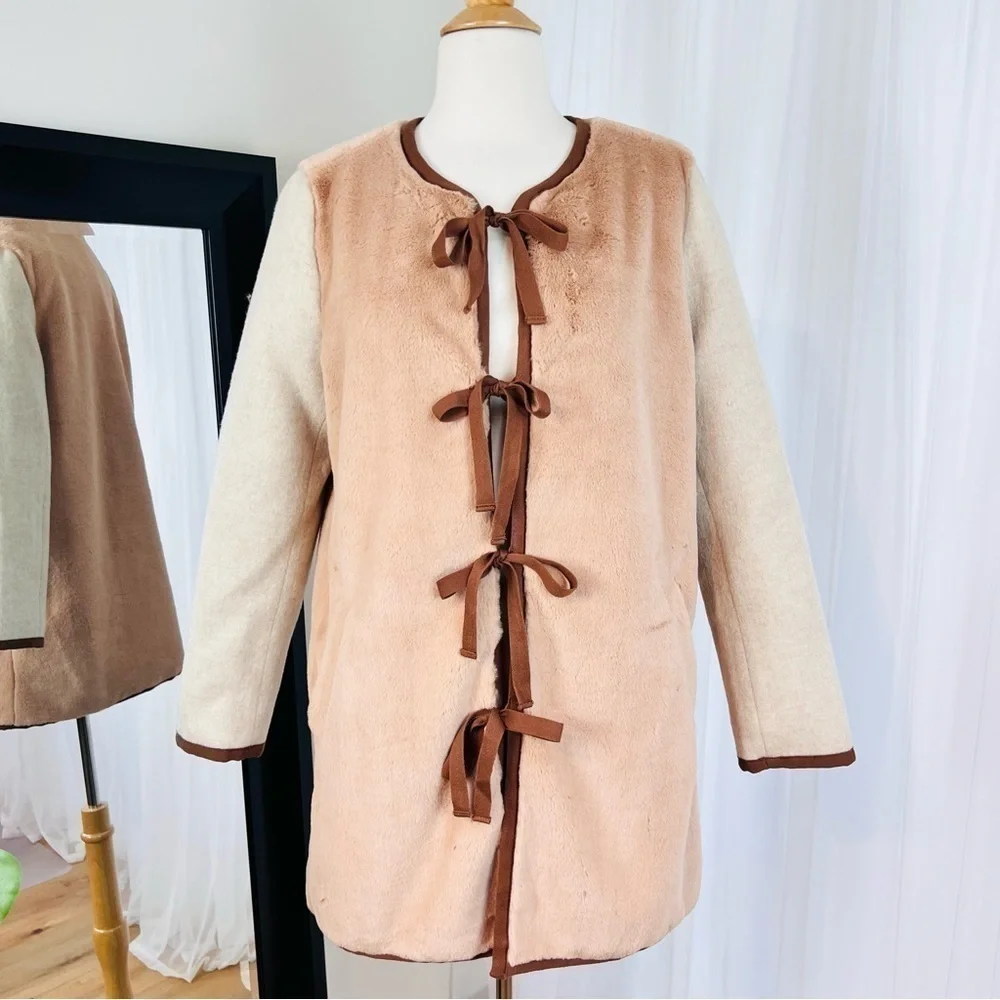 💋Madewell Colorblock faux mint jacket. Size S - Picture 8 of 9